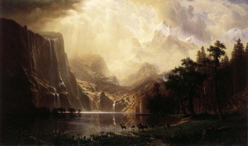 Albert Bierstadt Among the Sierra Nevada Mountains